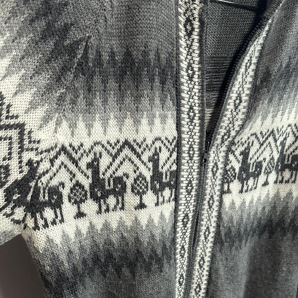 Gray Alpaca Patterned Sweater - Picture 4 of 8